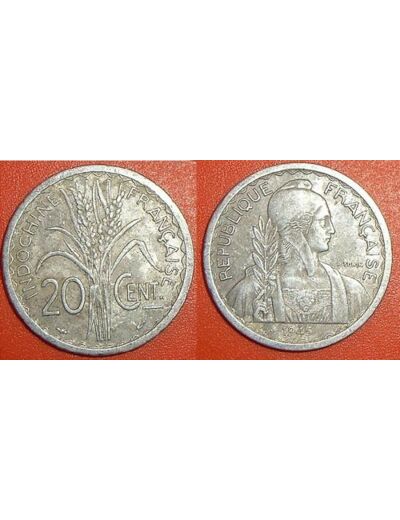 INDOCHINE 20 CENT 1945 TTB