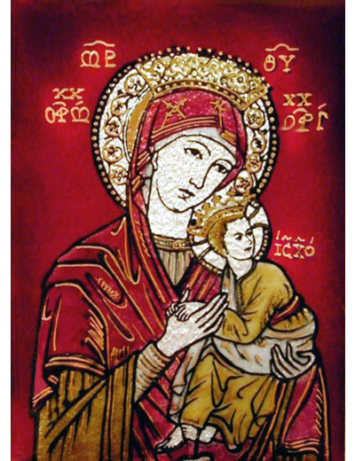ND du Perp. Secours Rouge 11,6X8,4cm - EMAUX DU LIBAN