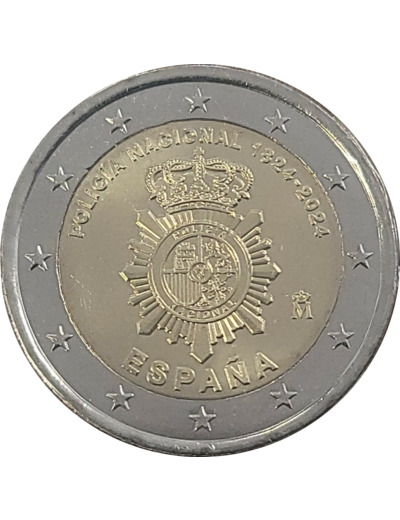ESPAGNE 2024 2 EURO POLICE NATIONALE UNC