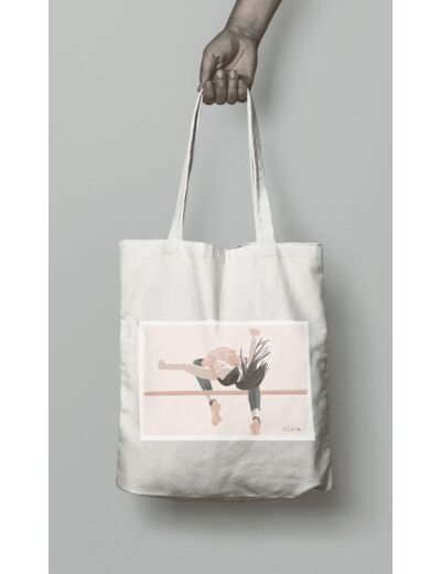 Tote bag ou sac athlétisme "saut hauteur femme"