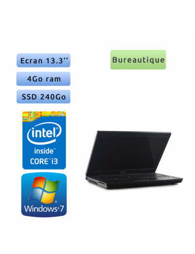 Dell Latitude E4310 - Windows 7 - i3 4Go 240Go SSD - Webcam - 13.3 - Grade B - Ordinateur Portable PC