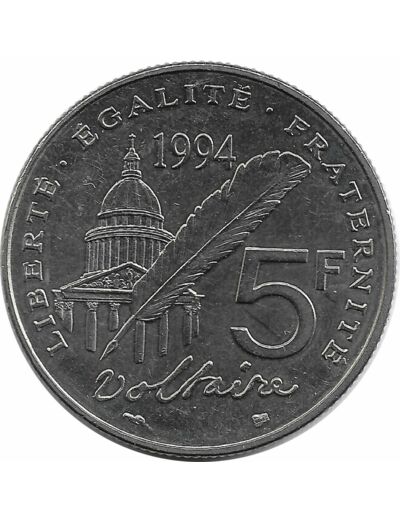 FRANCE 5 FRANCS VOLTAIRE 1994 SUP