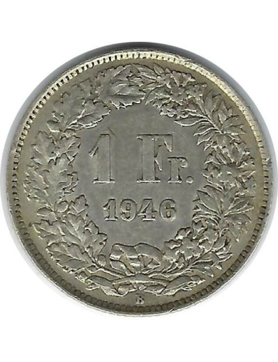 SUISSE 1 FRANC 1946 B TTB