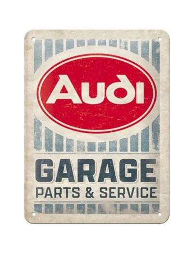 Plaque métal - Audi Garage Parts et Service - 20 x 15 cm.