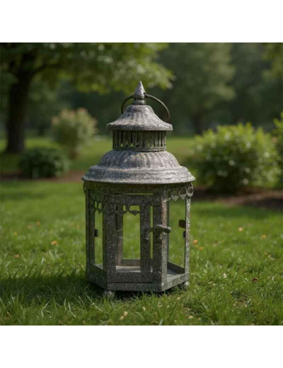 Lanterne de jardin fer 14x14x24cm