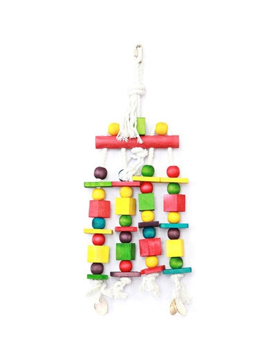 Mobile bois et corde Blocks N Beads pour oiseaux - 45cm