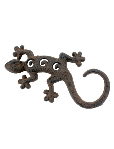 Salamandre décorative fonte marron 23x13cm