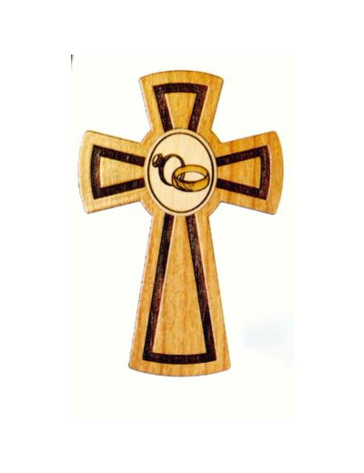 Croix en Bois d'Erable en Boite LUXE 13,3cm - ALLIANCE MARIAGE