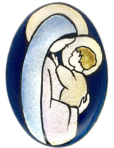 Vierge ovale 8,9X6cm - EMAUX DU LIBAN