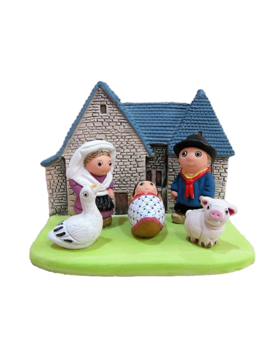 CRECHE en céramique BLOC 8x7cm- LIMOUSIN