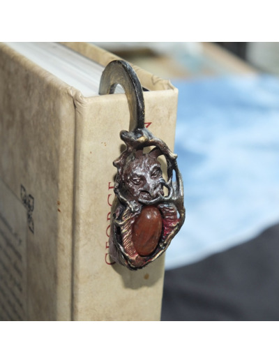 Marque Pages 3D "Les ailes de la nuit" pierre naturelle cornaline