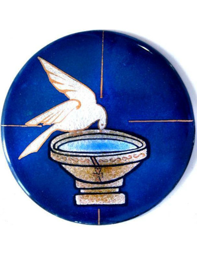Baptistère au St Esprit D8,3cm - EMAUX DU LIBAN