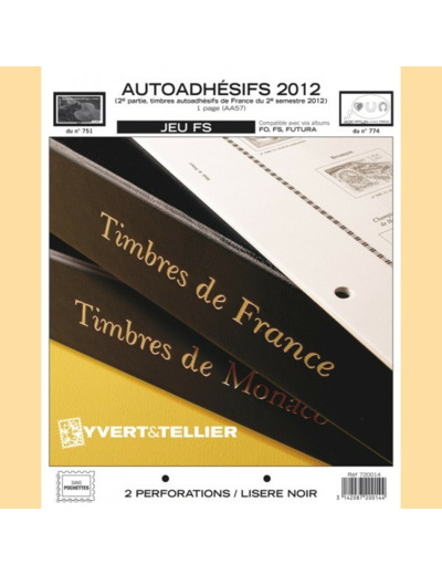 FEUILLE COMPLEMENTAIRE FRANCE 2012 FS AUTOADHESIFS 2ème partie (SANS POCHETTE)