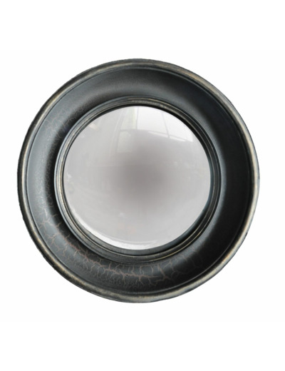 Miroir rond convexe noir 26cm