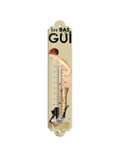 Thermomètre métal - Les Bas Gui - 30 x 6,5 cm - Editions Clouet.