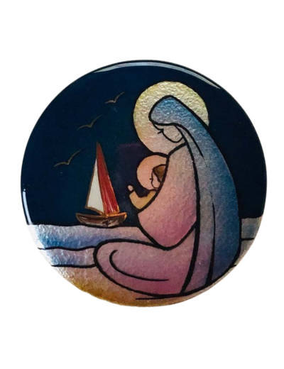 VIERGE de la MER 8,3x8,3cm - EMAUX DU LIBAN