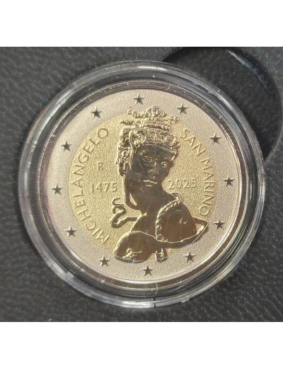 SAINT MARIN 2025 2 EURO MICHEL ANGE B.E POLISSAGE INVERSE