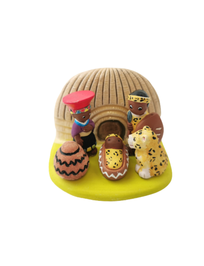 CRECHE en céramique BLOC 8x7cm- AFRIQUE DU SUD