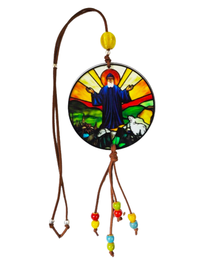 Pendentif pour voiture Acrylique D88mm - SAINT CHARBEL