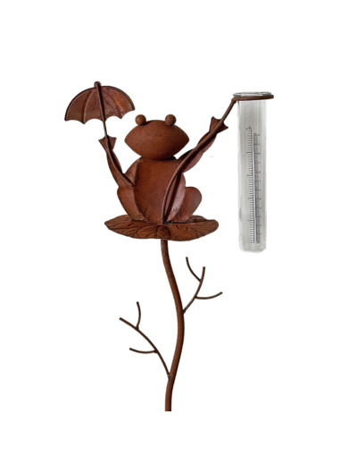 Pluviomètre grenouille parapluie 22x12x100cm