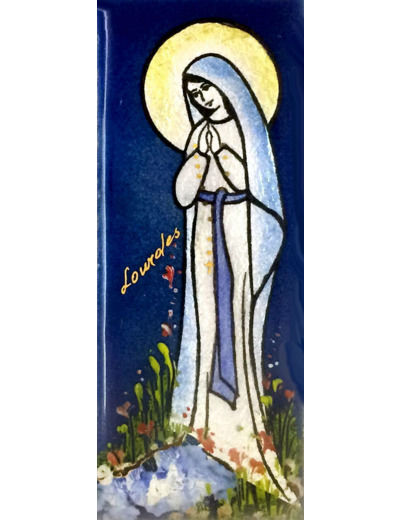Vierge de Lourdes 12X5cm - EMAUX DU LIBAN