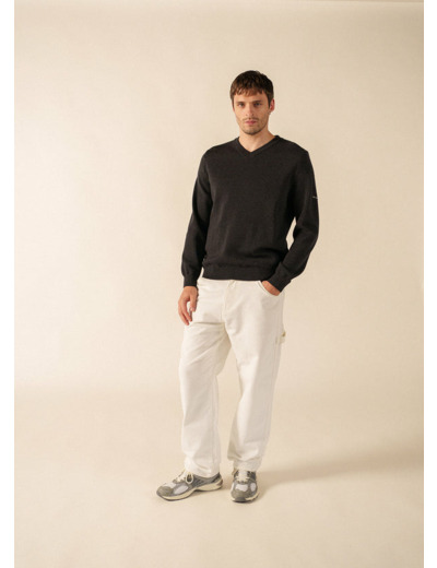 Pull col V Cuirasse en laine douce