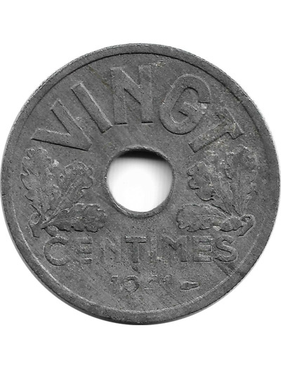 FRANCE 20 CENTIMES TYPE VINGT 1941 coin bouché TTB+