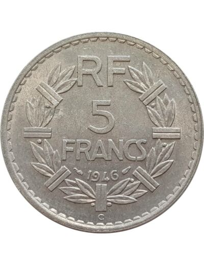 FRANCE 5 FRANCS LAVRILLIER Aluminium 1946 C TTB (G766)