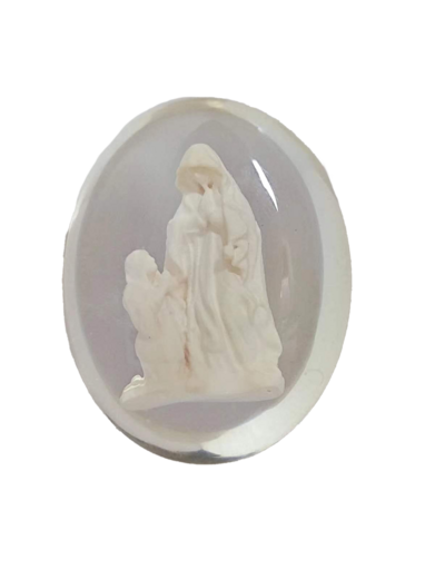 ND de Lourdes en Résine Transparent 3,8x3cm