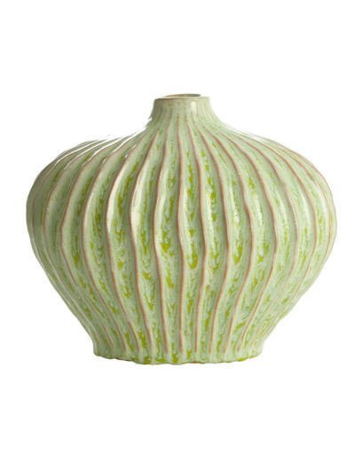 Vase décoratif céramique LORITO vert menthe 25x14x20cm