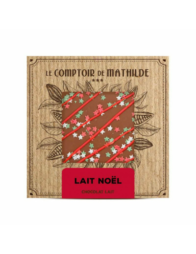 Tablette Chocolat Noir Rayures Noël 80G