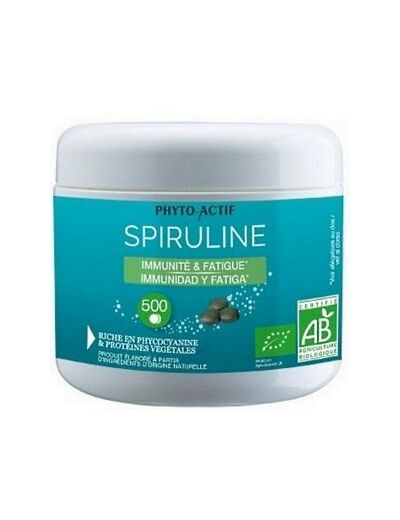 Spiruline bio 100% naturelle Immunité Fatigue 500 comprimés