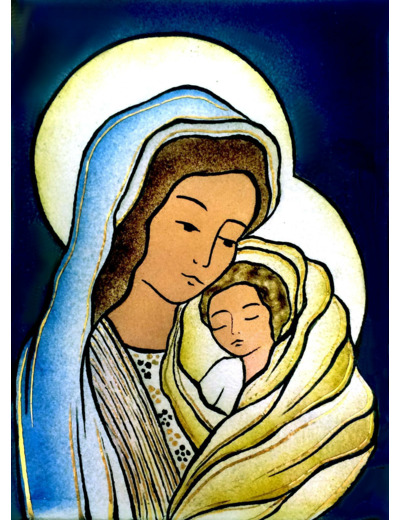 Vierge de Douceur 16X11cm - EMAUX DU LIBAN