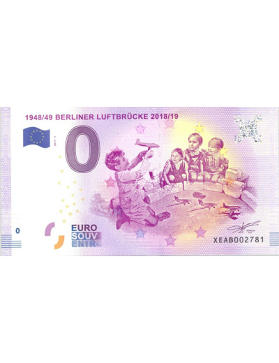 ALLEMAGNE 2017-1 BERLINER LUFTBRUCKE  BILLET SOUVENIR 0 EURO TOURISTIQUE NEUF