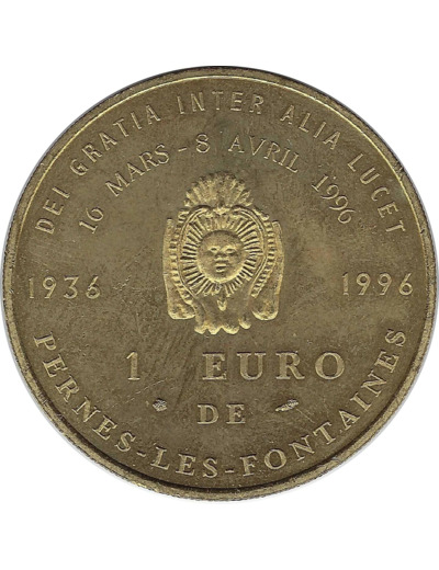 EURO TEMPORAIRE 1 EURO DE PERNES-LES-FONTAINES 1996 UNC