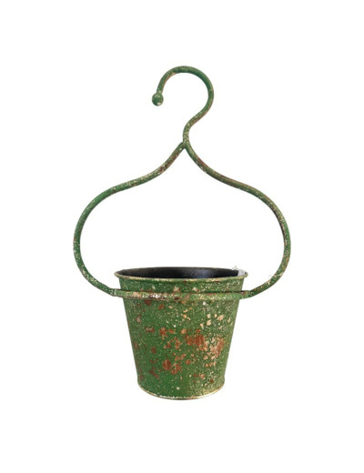 Cache pot vert de gris 21x13x29cm