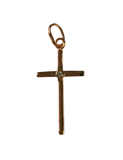 Croix en Plaqué Or 25mm + Oxyde de Zirconium