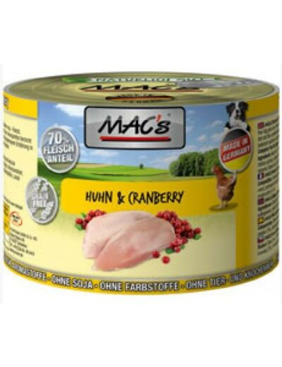 MAC'S humide pour chien, à la volaille & cranberry  - 200g