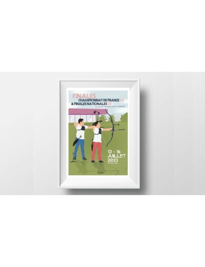 Affiche de tir à l'arc "'Championnats de France"