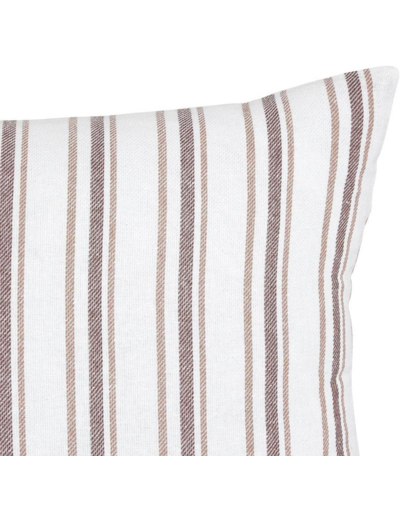 Atmosphera - Coussin Groove 40x40cm rayé Beige Lin