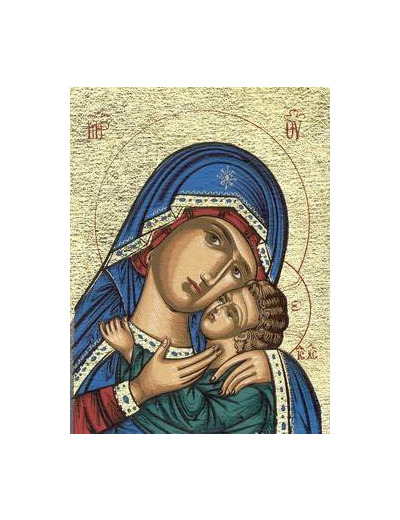 Icône sérigraphiée MDF  12*18 cm- TENDRESSE BLEUE