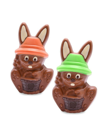 Lapin Chapeau Chocolat Lait - H 12,5cm