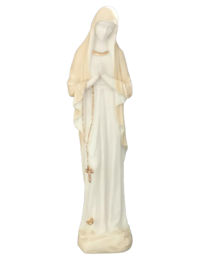 ND de Banneux - Statue en Albaster 38cm -Beige et Or