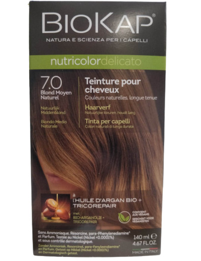 Coloration Nutricolor Delicato 7.0 Blond Moyen-140 ml-Biokap