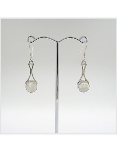 Boucles d'oreilles Pierre de lune et Argent Massif