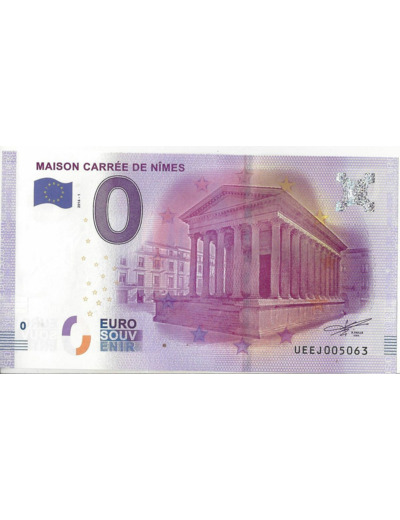 30 NIMES 2016-1 MAISON CARREE BILLET SOUVENIR 0 EURO TOURISTIQUE NEUF