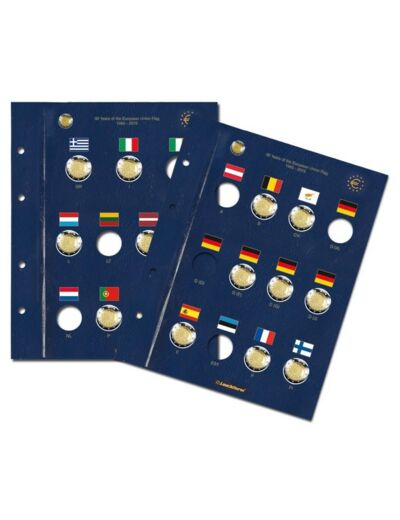 Feuilles VISTA pour 23 pièces de 2 Euro commémorative 30 ans du drapeau de l'UE