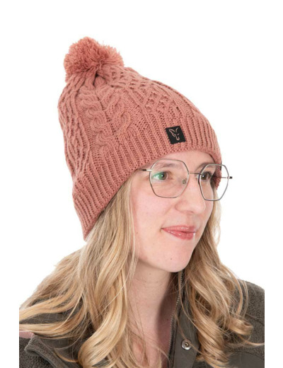 ladies bonnet knitted fox