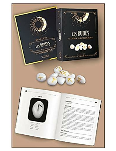 Les Runes - Le livre & 25 runes en agate -