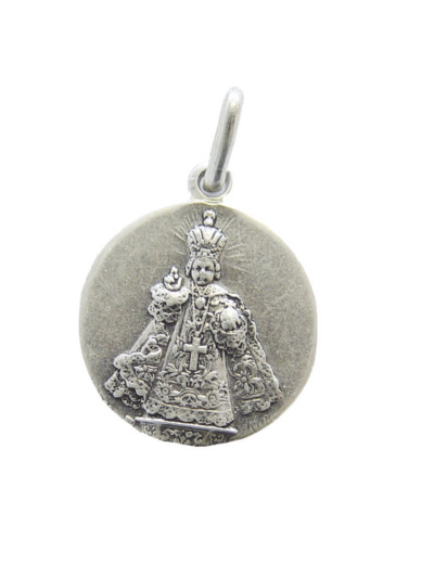 Médaille 15mm en Métal Argenté - ENFANT JESUS DE PRAGUE